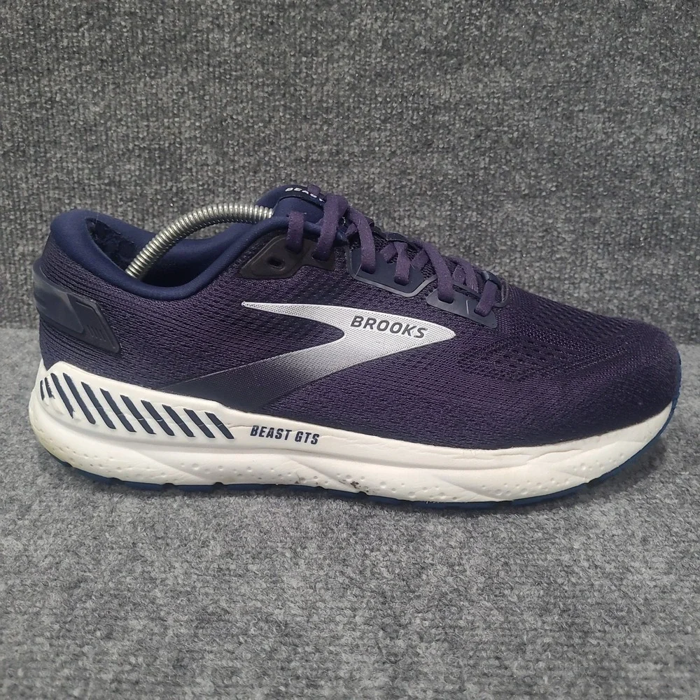 Brooks Mens BEAST GTS 24 Blue White Walking Sneakers Sz 11D
